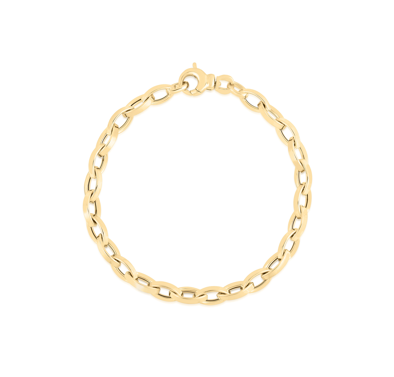 Roberto Coin Designer Gold Almond Link Bracelet